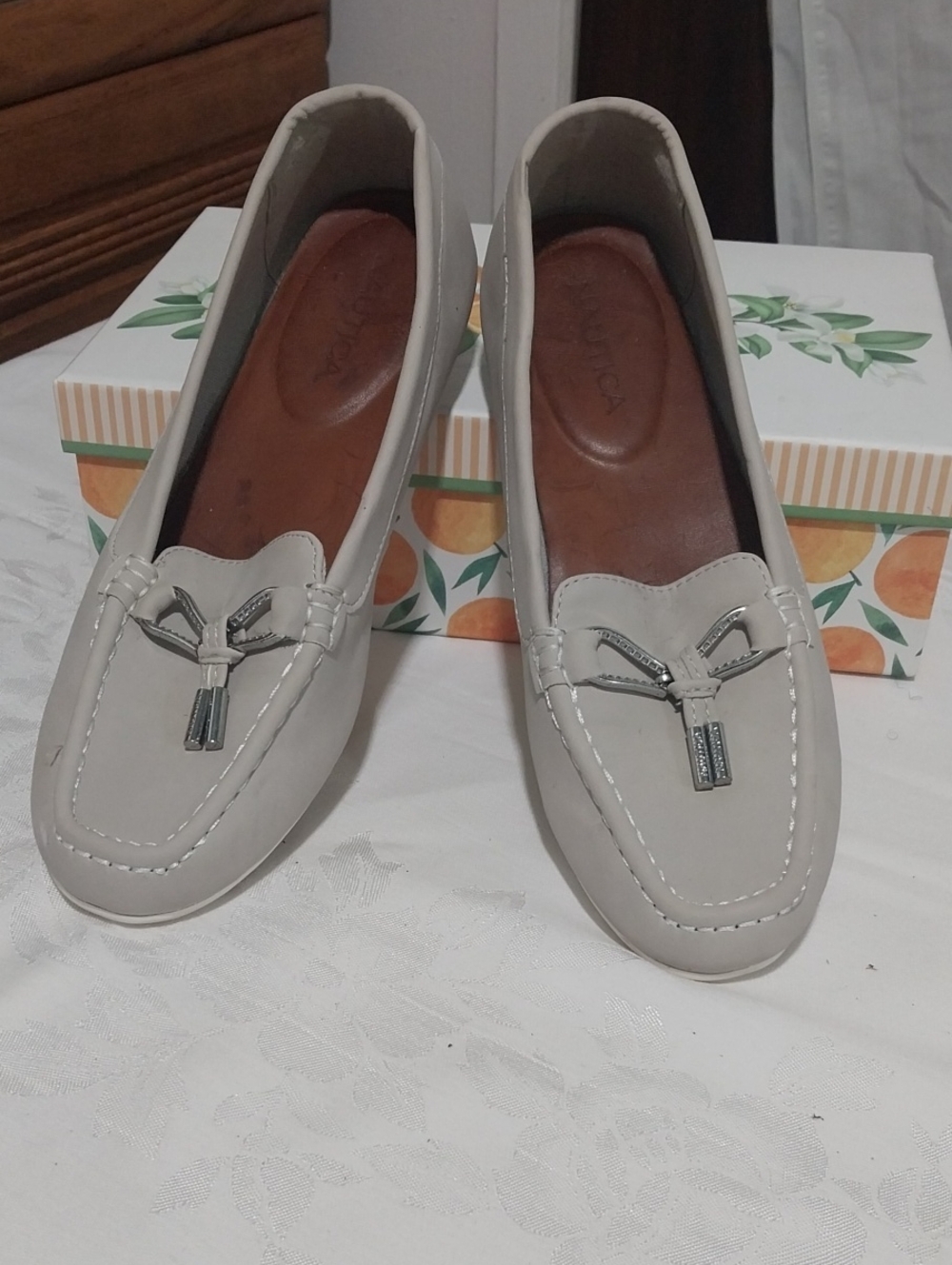 Women's NAUTICA LOFARES Light Gray Tassel Loafers